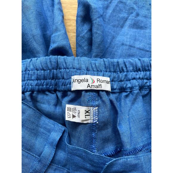 Angela Romano Amalfi 100% Linen High Rise Shorts Size XL - Picture 5 of 6